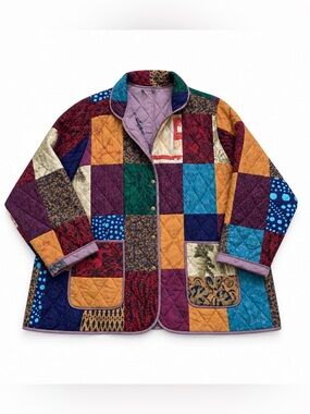 Vintage 90s Sari Patchwork Jacket